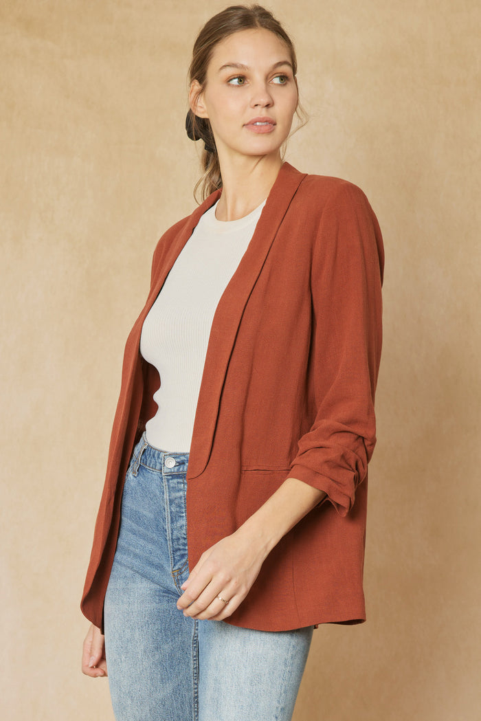 Up To The Mark Blazer - Cognac
