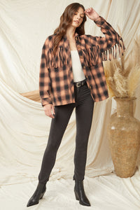 Making A Statement Shacket - Terracotta