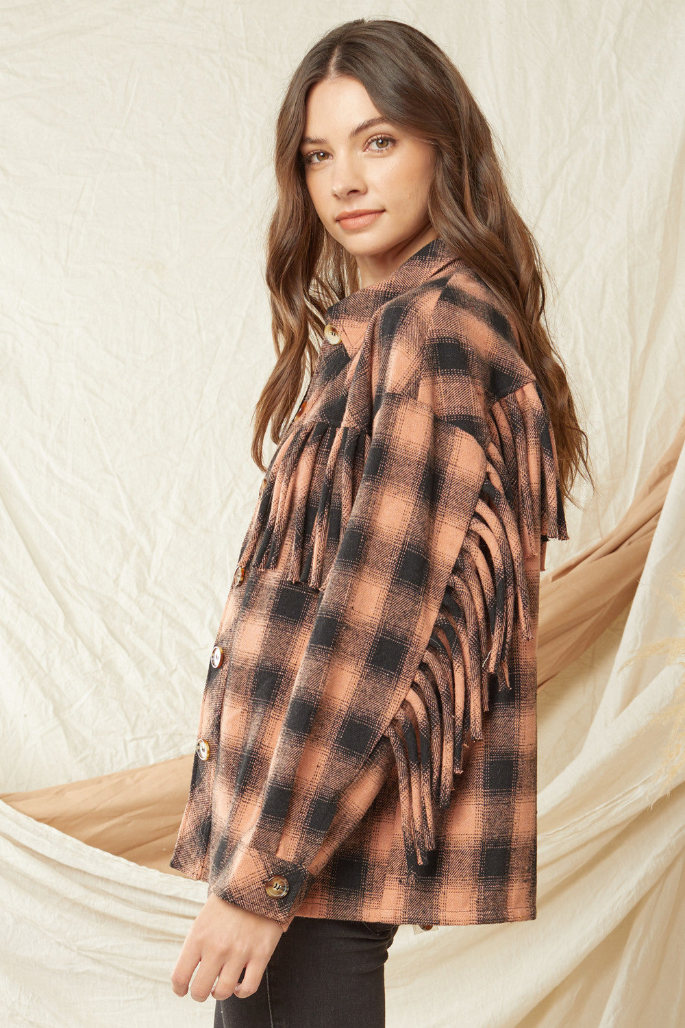 Making A Statement Shacket - Terracotta