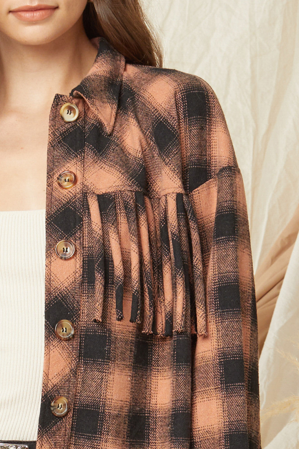 Making A Statement Shacket - Terracotta