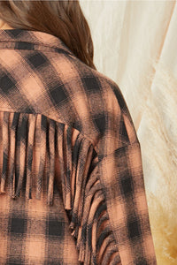 Making A Statement Shacket - Terracotta