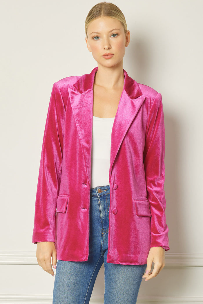Glimmer Of Hope Blazer - Fuchsia