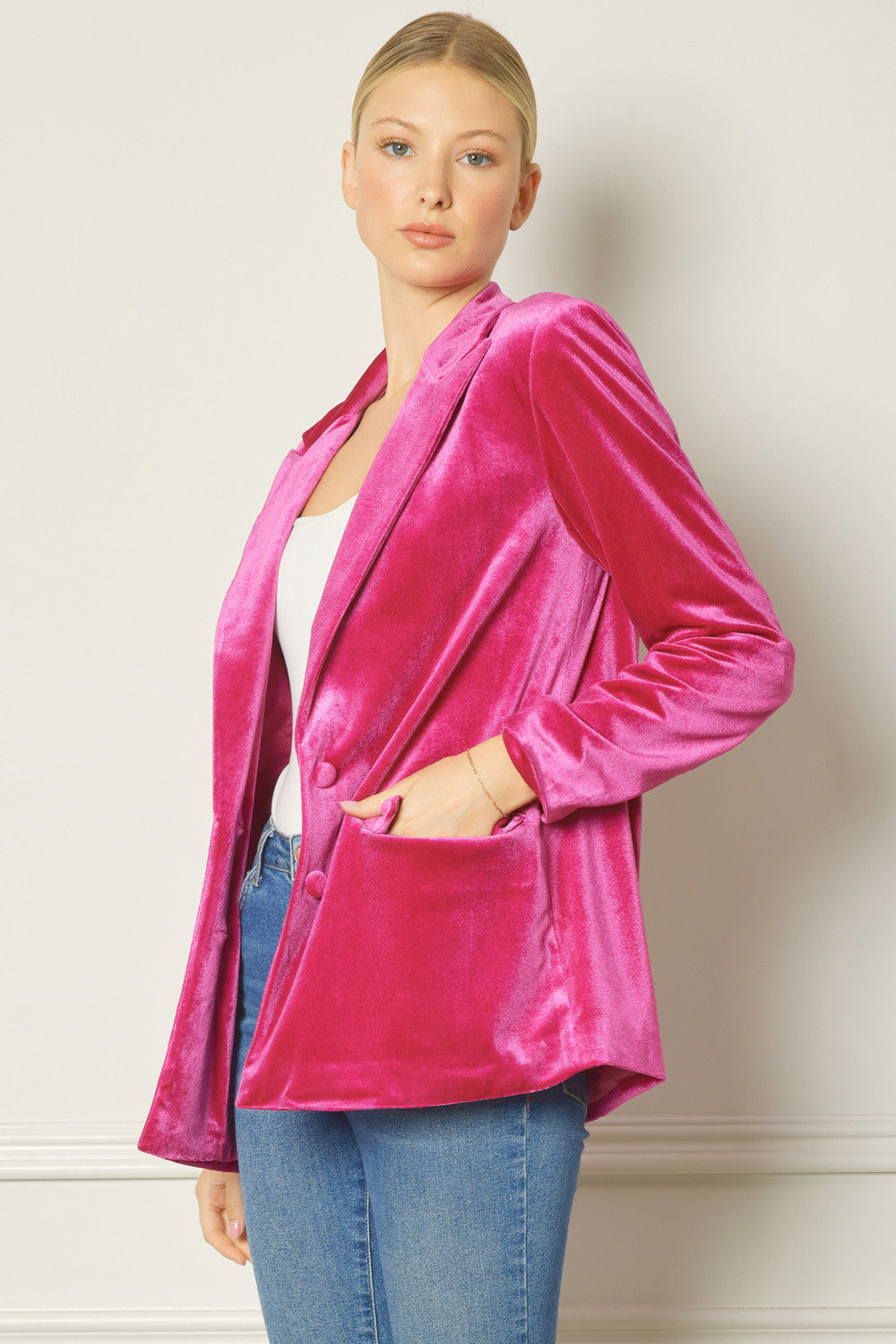 Glimmer Of Hope Blazer Fuchsia - Main Image