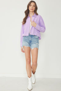 Blow With The Wind Shacket - Lilac