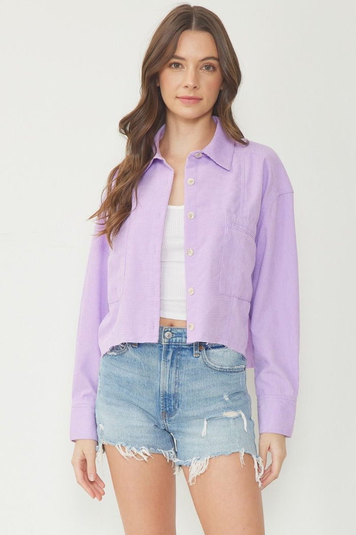 Blow With The Wind Shacket - Lilac