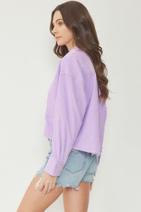 Blow With The Wind Shacket - Lilac