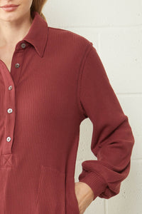 Too Close For Comfort Romper - Marsala