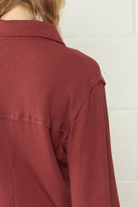 Too Close For Comfort Romper - Marsala
