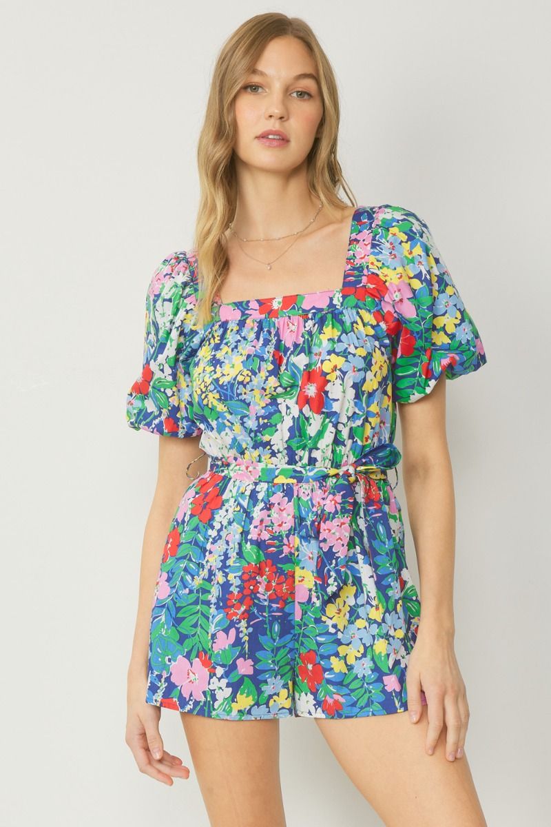 Botanical Beauty Romper - Navy