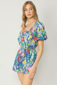 Botanical Beauty Romper - Navy