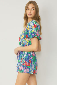 Botanical Beauty Romper - Navy