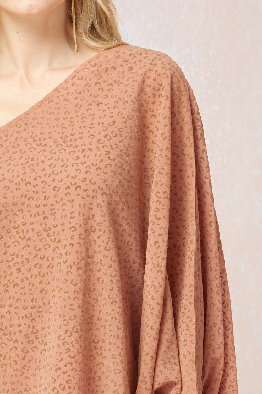 One For Me Shoulder Top - Salmon Print
