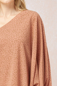One For Me Shoulder Top - Salmon Print