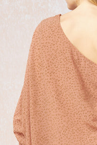 One For Me Shoulder Top - Salmon Print