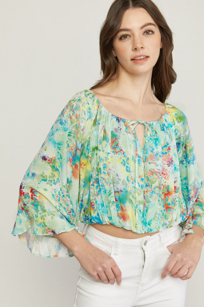 Watercolor Dreams Top - Sage