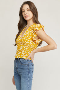 Beauty Of Blooms Top - Gold