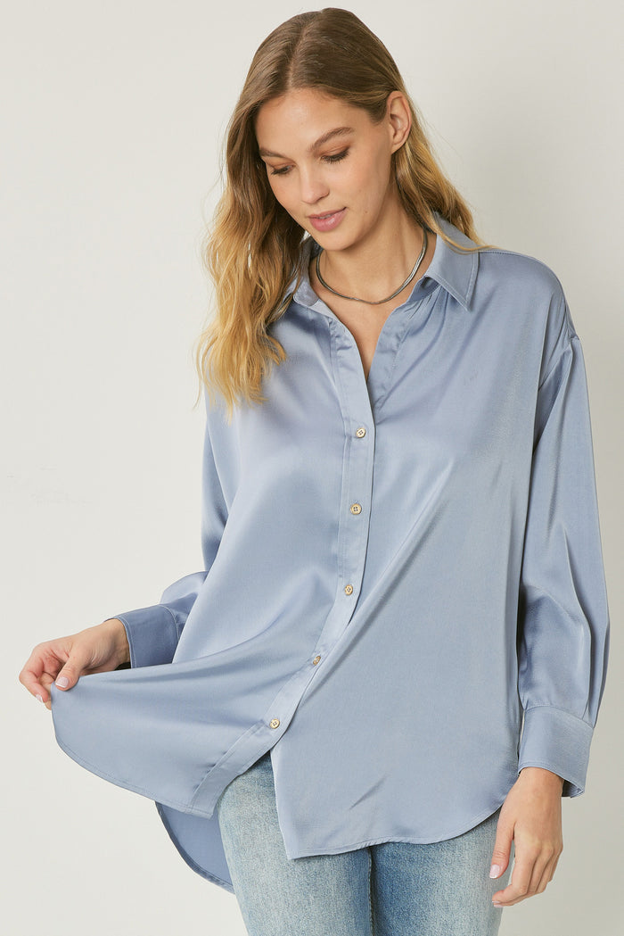 Plain As Day Top - Chambray