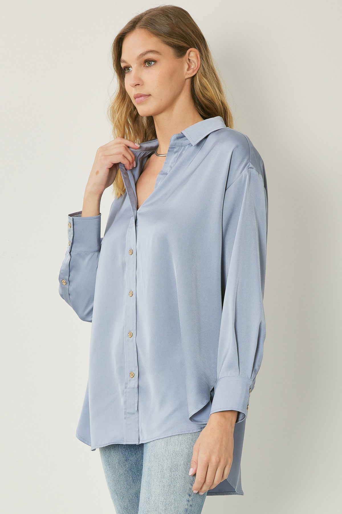 Plain As Day Top - Chambray