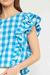 Cute As A Button Top - Aqua