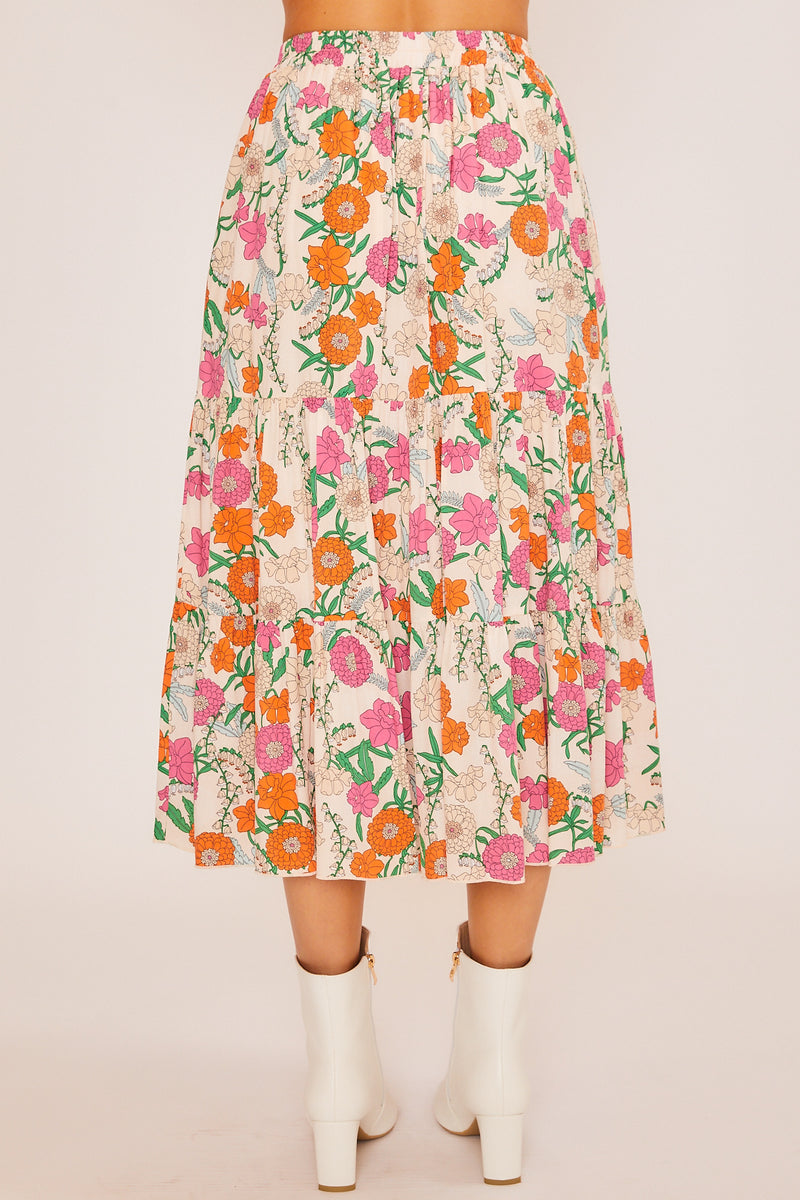 Visions Of Blossoms Skirt - Natural