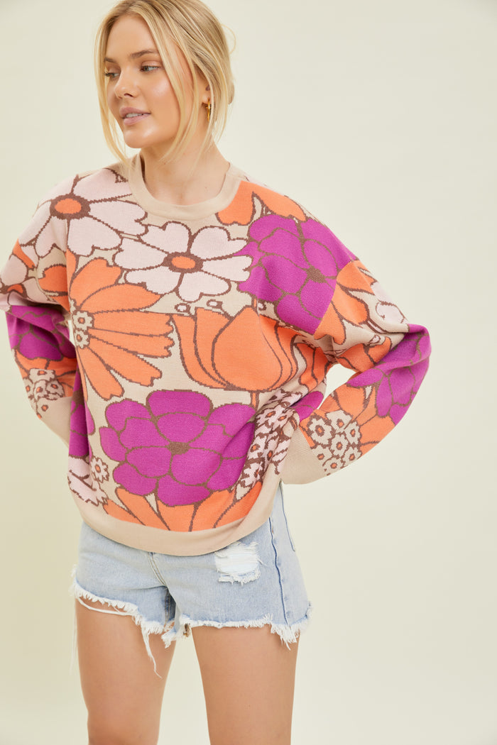 Iconic Blooms Sweater - Natural