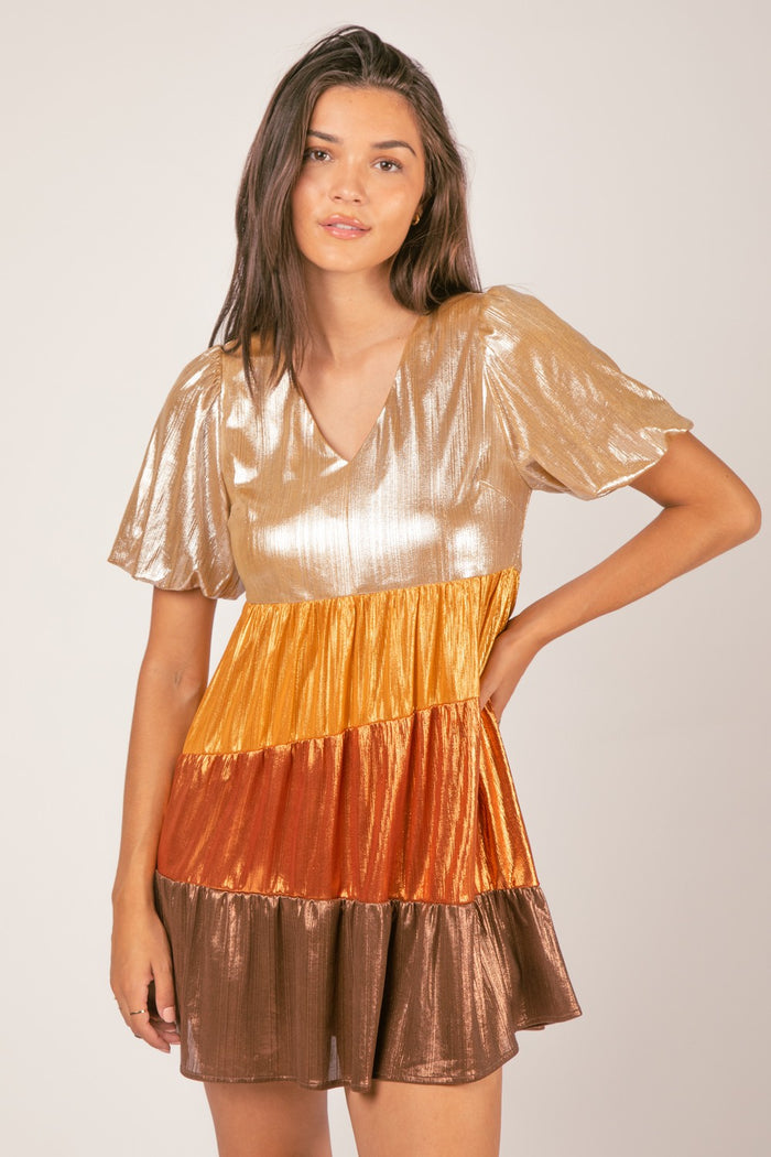 Layers Of Light Dress - Gold