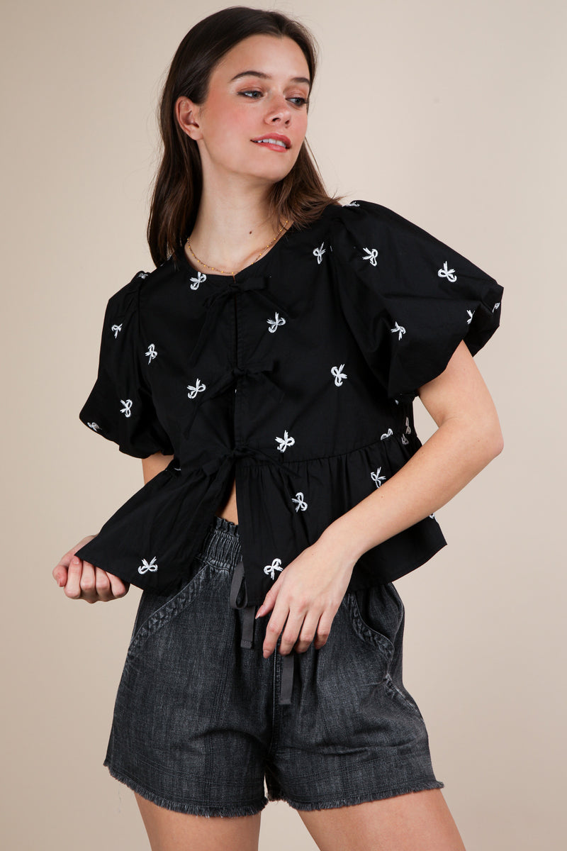 Bow & Behold Top - Black