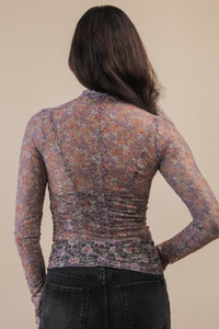 Transparent Touch Top - Mauve Floral