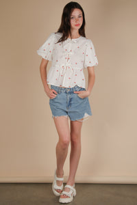 Bow & Behold Top - White Cherry