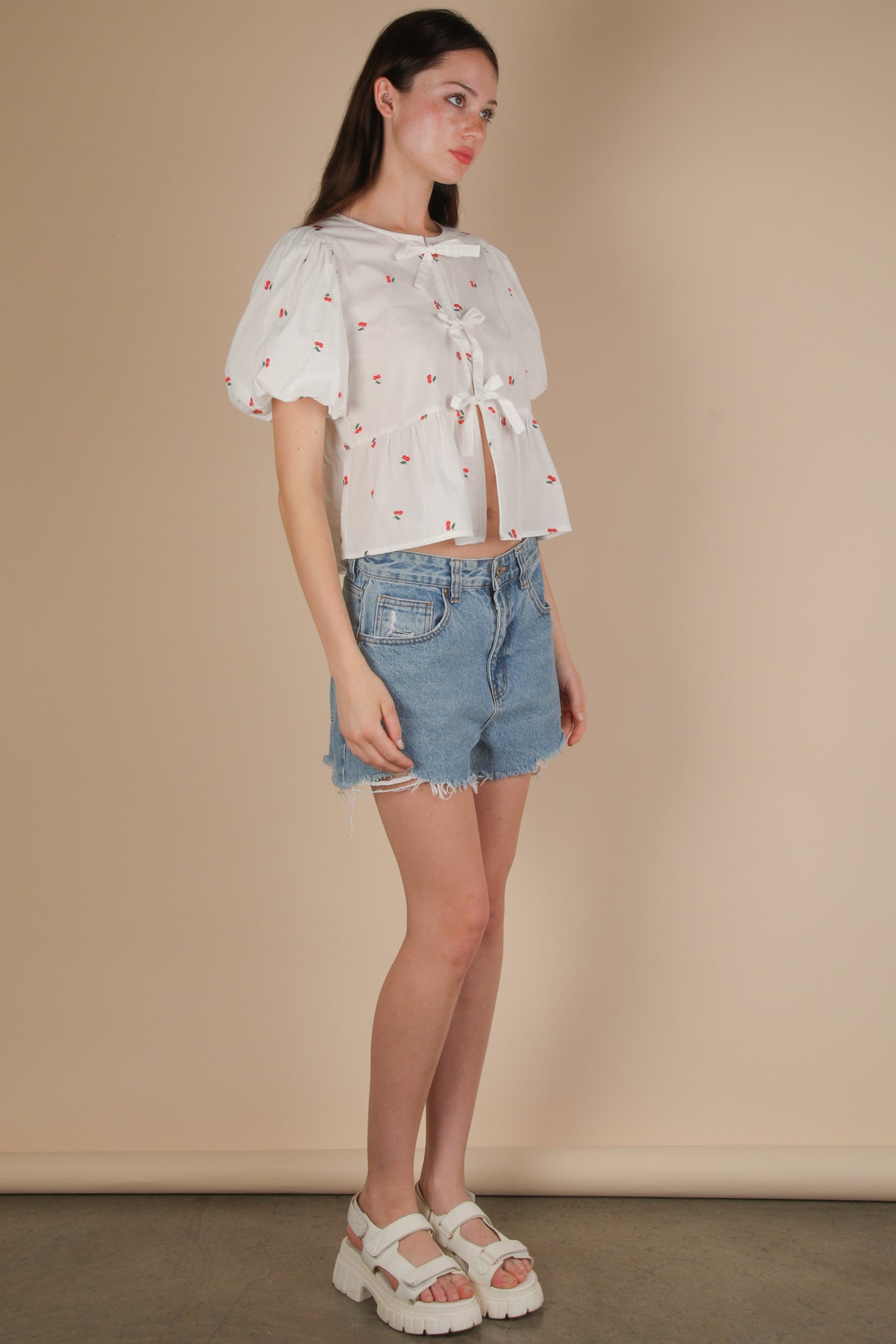Bow & Behold Top - White Cherry