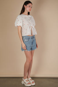 Bow & Behold Top - White Cherry