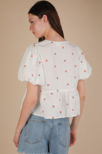 Bow & Behold Top - White Cherry