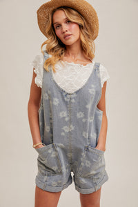 Wild Bloom Romper - Denim