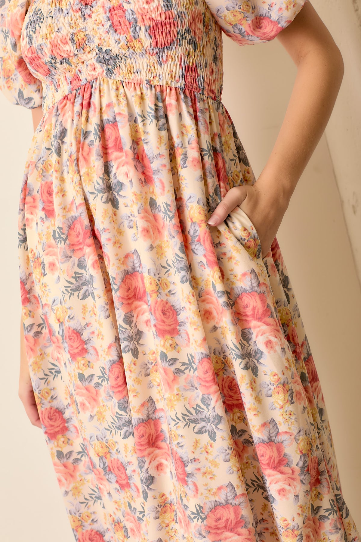 Coming Up Roses Dress - Ivory