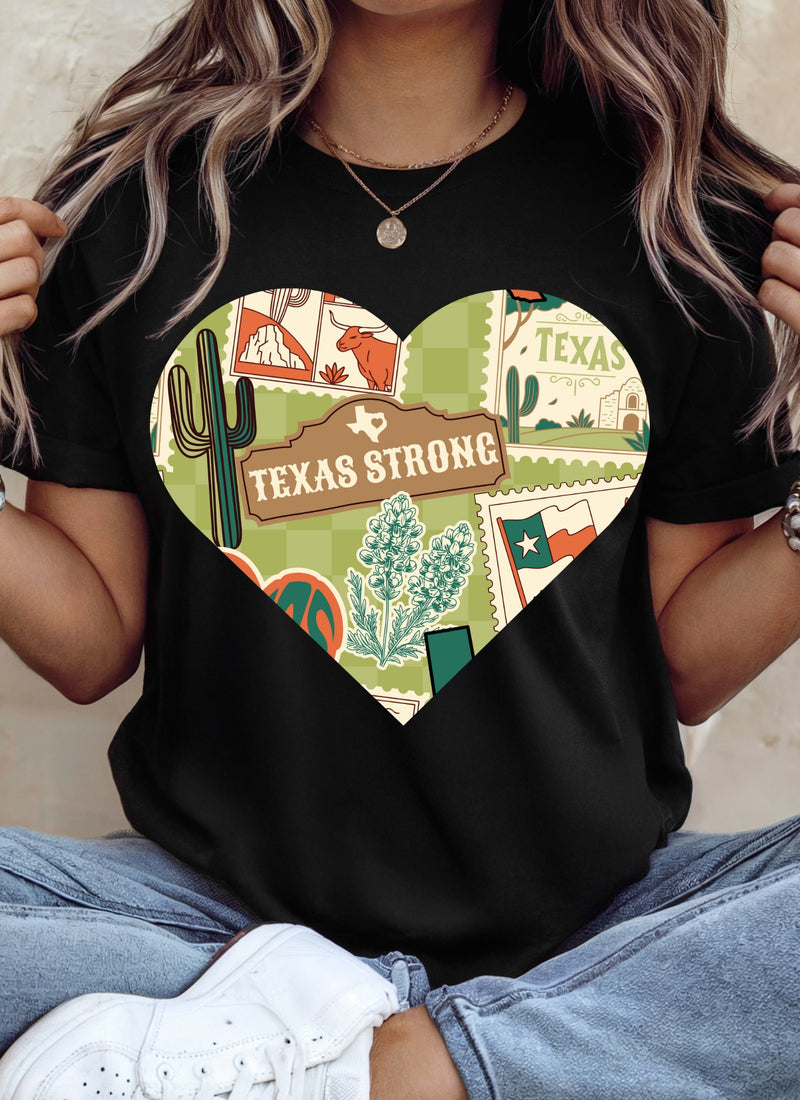Texas Strong - Black Heart