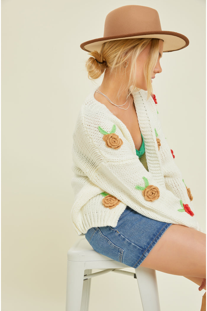 Come Into Bloom Cardigan - Ivory
