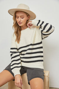 Classic Cutie Sweater - Ivory/Black