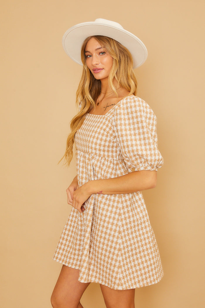 Woven Wishes Dress - Taupe