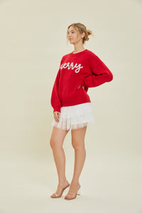 Merry Tinsel Sweater - Red