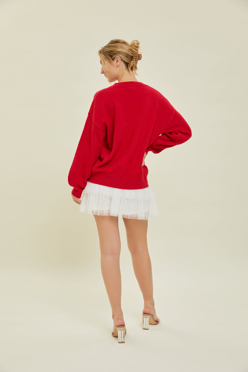 Merry Tinsel Sweater - Red