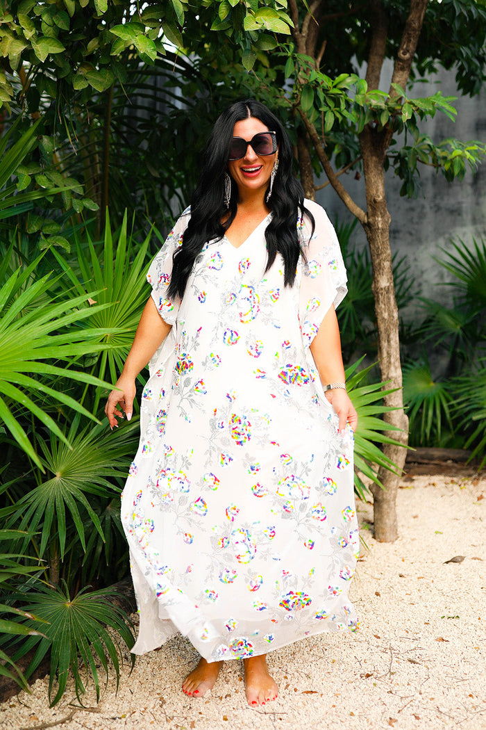 By The Poolside Caftan Dress - White