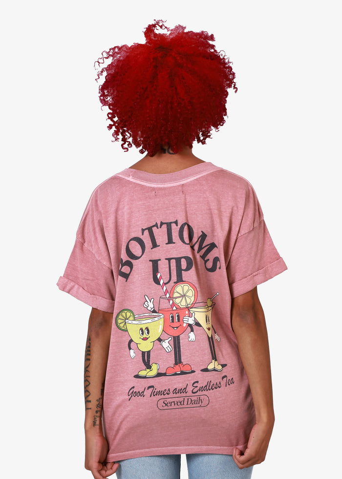 Bottoms Up Tee - Dusty Pink
