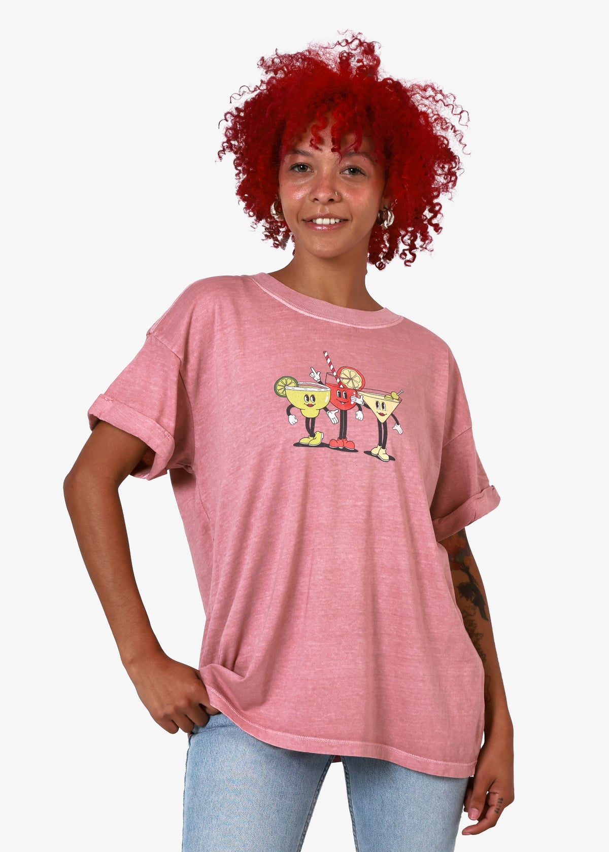 Bottoms Up Tee - Dusty Pink