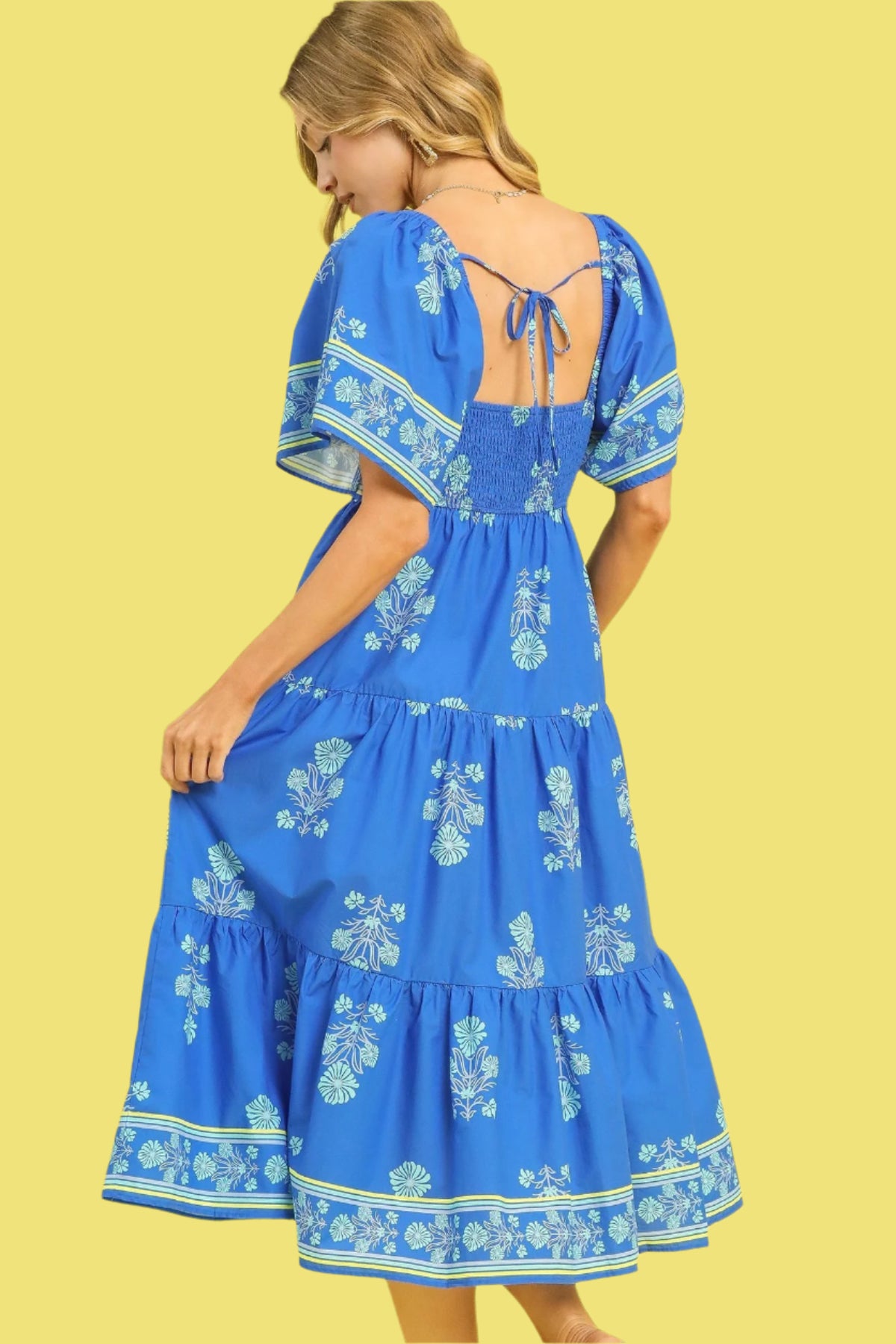 Mosaic Motif Dress - Blue