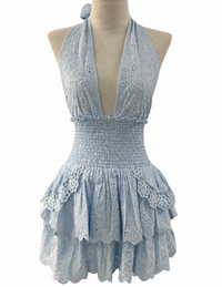 Flirtatious Charm Dress - Light Blue