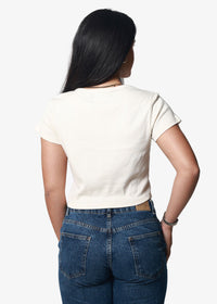 Hot Cowgirl Summer Baby Tee - White