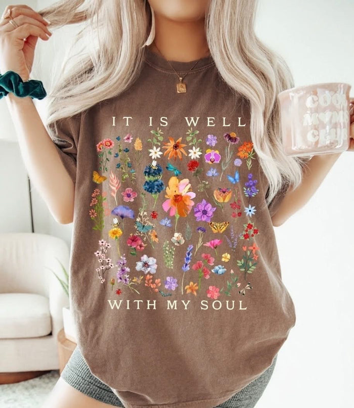 Well With My Soul Tee - Espresso