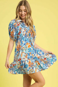 Paradise Bloom Dress - Blue