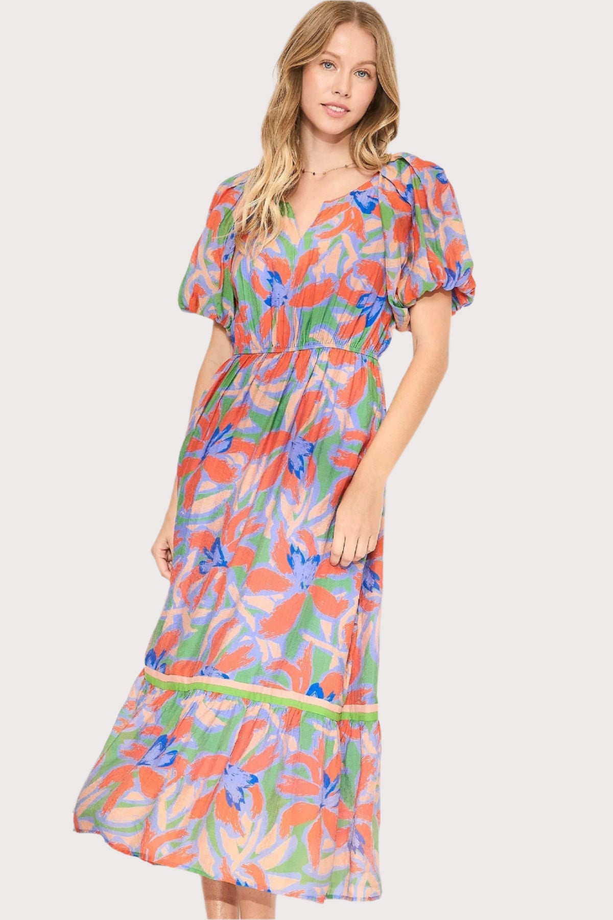 Floral Masterpiece Dress - Blue