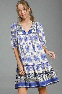 Bold Strokes Dress - Blue